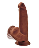 King Cock Plus 8 Inch Triple Density Cock W-swinging Balls - Brown