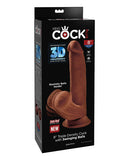 King Cock Plus 8 Inch Triple Density Cock W-swinging Balls - Brown