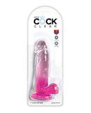 King Cock Clear 7 Inch Cock W/balls - Pink