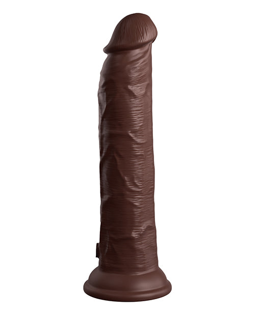 King Cock Elite 9 Inch Dual Density Vibrating Silicone Cock W-remote - Brown