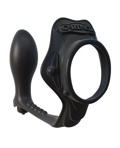 Fantasy C-ringz Rock Hard Ass-gasm Vibrating Ring - Black