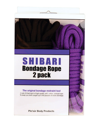 Plesur Cotton Shibari Bondage Rope 2 Pack - Black-purple