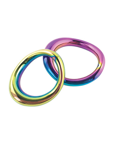 Plesur 1-3/4 Inch Metal Cock Ring - Rainbow