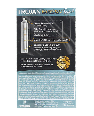 Trojan Bareskin Raw Condom - Pack Of 10