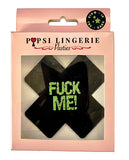 Glow In The Dark Fuck Me Pasties - Black O/s