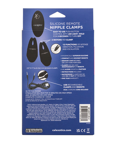 Silicone Nipple Clamps W-remote - Black