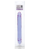 12 Inch Reflective Gel Smooth Double Dong - Lavender