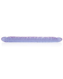 17 Inch Slim Jim Duo Veined Super Slim Dong - Reflective Gel Purple