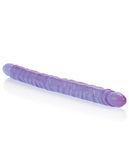 17 Inch Slim Jim Duo Veined Super Slim Dong - Reflective Gel Purple