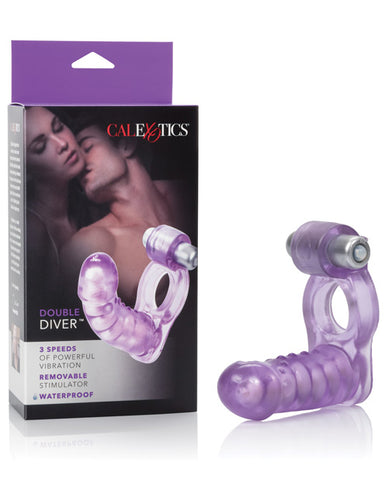 Double Diver Vibrating Enhancer W-flexible Penetrator - Purple