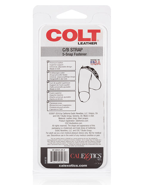 Colt Leather C-b Strap 5 Snap Fastener - Black