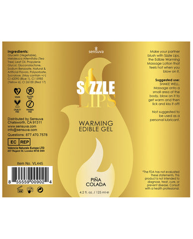 Sizzle Lips Warming Gel - 4.2 Oz Pina Colada