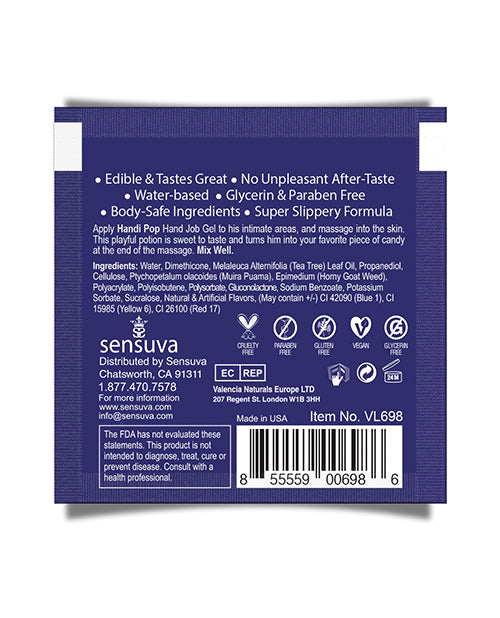Handipop Hand Job Massage Gel Single Use Packet - 6 Ml Blueberry Muffin