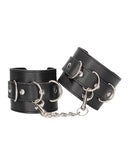 Shots Ouch Black & White Bonded Leather Hand-ankle Cuffs - Black