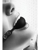 Shots Ouch Black & White Silicone Ball Gag - Black