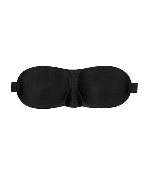 Shots Ouch Black & White Satin Curvy Eye Mask W-elastic Straps - Black