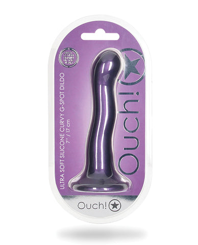 Shots Ouch 7 Inch Curvy G-spot Dildo - Metallic Purple