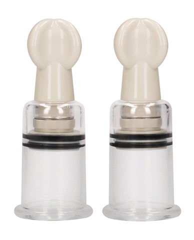 Shots Pumped Nipple Suction Set - Medium Clear