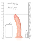 Shots Realrock Realistic 7 Inch Curved Dildo - Flesh