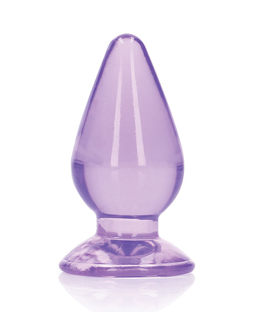 Shots Realrock Crystal Clear 3.5 Inch Anal Plug - Purple