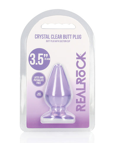 Shots Realrock Crystal Clear 3.5 Inch Anal Plug - Purple