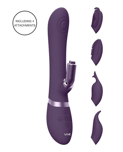 Shots Vive Etsu  Pulse G-spot Rabbit W-interchangeable Clitoral Attachments - Purple