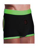 Get Lucky Strap On Boxers - Xs-s Black/green