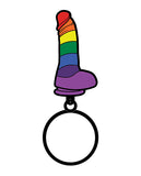 Wood Rocket Sex Toy Pride Dildo Keychain - Rainbow