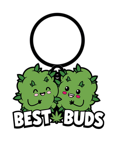 Wood Rocket Weed Best Buds Keychain - Green