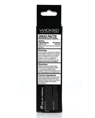 Wicked Sensual Care Overtime Delay Cream-prolonger For Men - 1 Oz