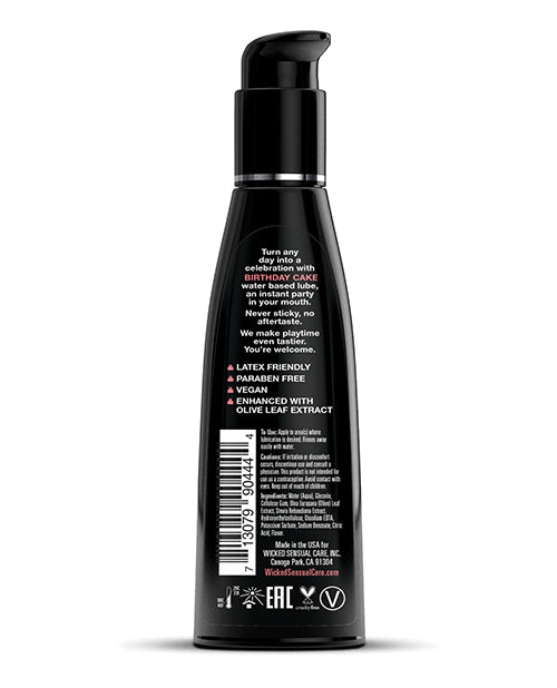 Wicked Sensual Care Water Based Lubricant - 4 Oz Birthday Cake