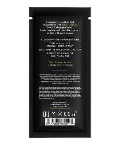 Wicked Sensual Care Sage & Sea Salt Massage Cream  - .34 Oz