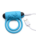 Bang! Vibrating Cock Ring & Bullet W-remote Control - Blue