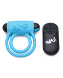 Bang! Vibrating Cock Ring & Bullet W-remote Control - Blue