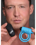 Bang! Vibrating Cock Ring & Bullet W-remote Control - Blue