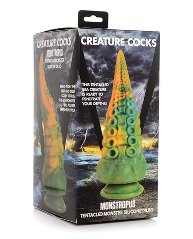 Creature Cocks Monstropus Tentacled Monster Silicone Dildo - Green-yellow