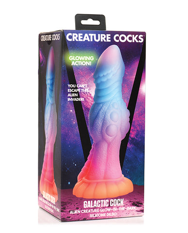 Creature Cocks Galactic Cock Alien Creature Silicone Dildo - Glow In The Dark