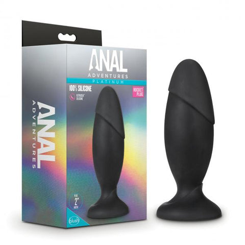 Anal Adventures Platinum Silicone Rocket Plug Black