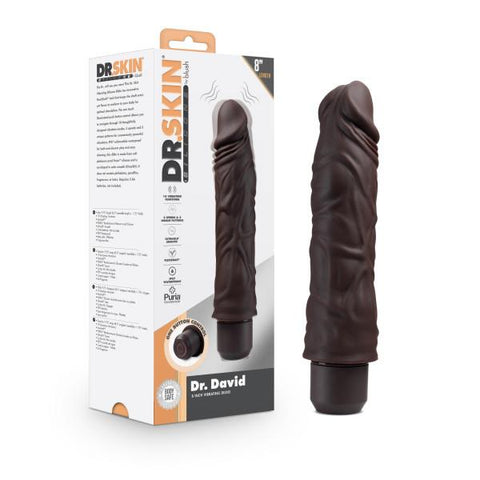 Dr. Skin Silicone Dr. David 8 In Vibrating Dildo Brown