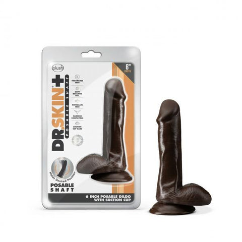 Dr. Skin Plus 6in Poseable Dildo Chocolate