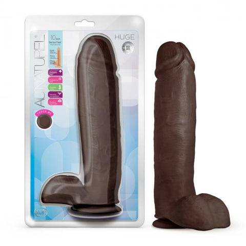 Au Naturel Huge 10in Dildo Chocolate