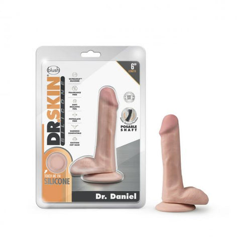 Dr Skin Silicone Dr Daniel 6in Dildo Vanilla