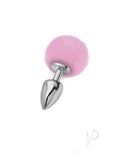 Iris Medium Silver Plug with Pink Pom Pom