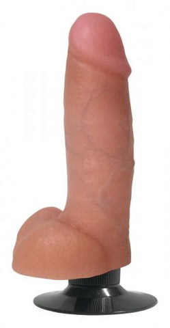 Jock Bareskin 7in Vibrating Vanilla Dildo W/ Balls