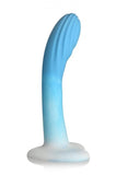 Simply Sweet Rippled Silicone Dildo Blue/white