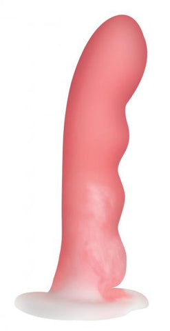 Simply Sweet Wavy Silicone Dildo Pink/white