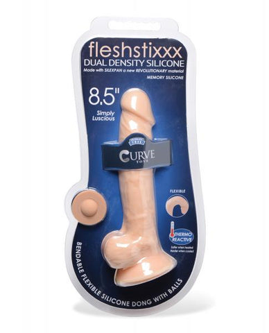 Fleshstixxx 8.5 In Silicone Dildo W/ Balls Vanilla