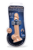 Fleshstixxx 8.5 In Silicone Dildo W/ Balls Latte