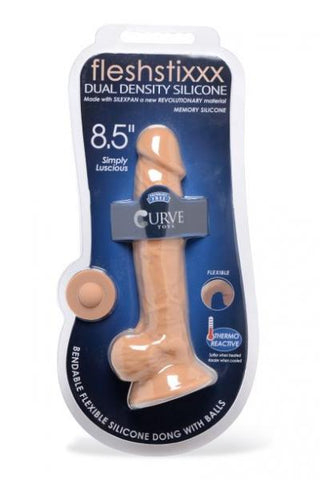 Fleshstixxx 8.5 In Silicone Dildo W/ Balls Latte