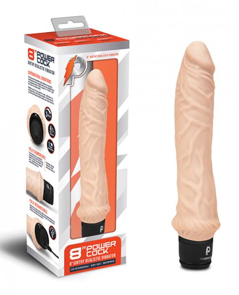 Powercocks 8in Girthy Vibrator Nude